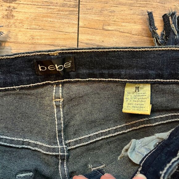 Y2K Unique Jeans Bebe Medium Patchwork Safety Pin Charm 2000s 1 of 1 Handmade - Picture 7 of 12